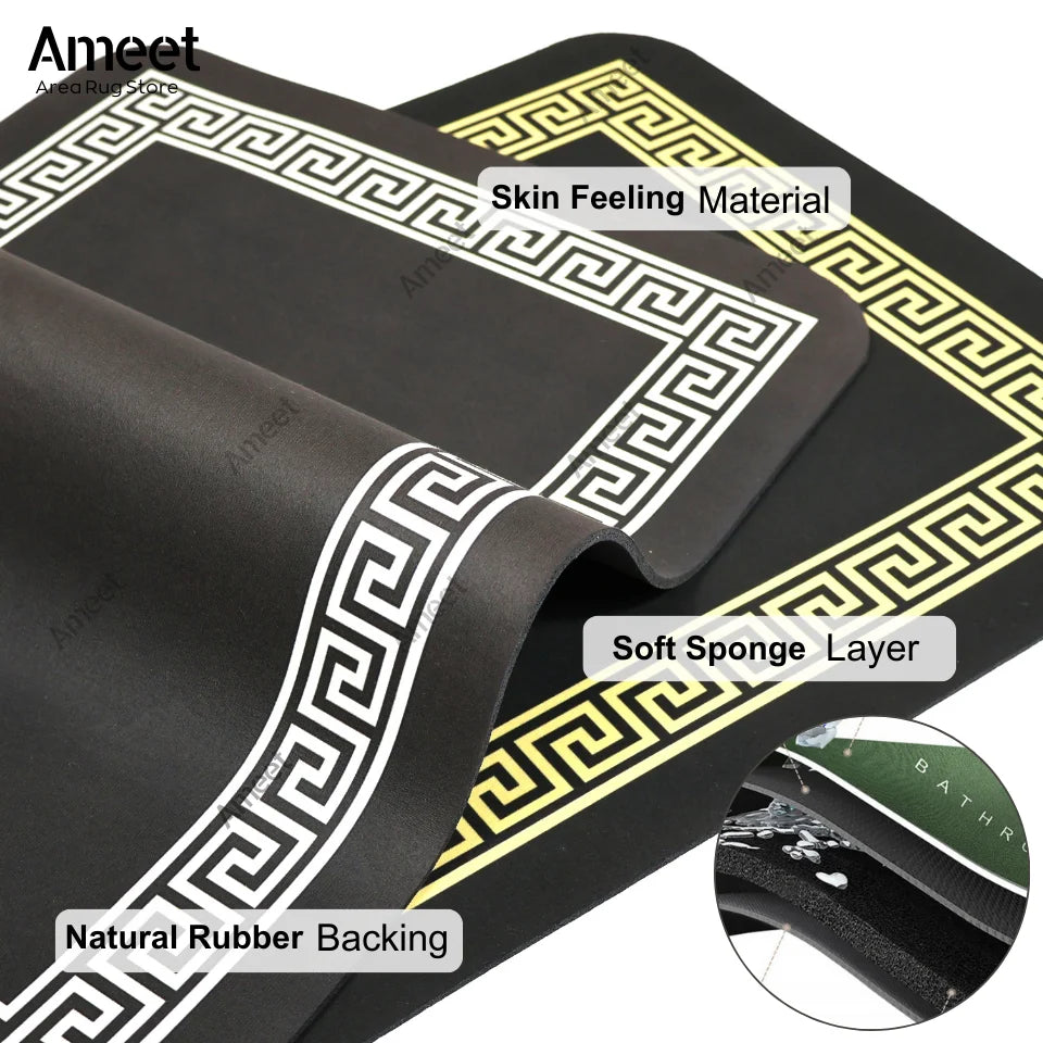 Water Absorbent Bathroom Mat Kitchen Floor Mat Non-slip Bath Rug Luxury Door Mat Decoration Home Footmat Washing Machine Top Mat