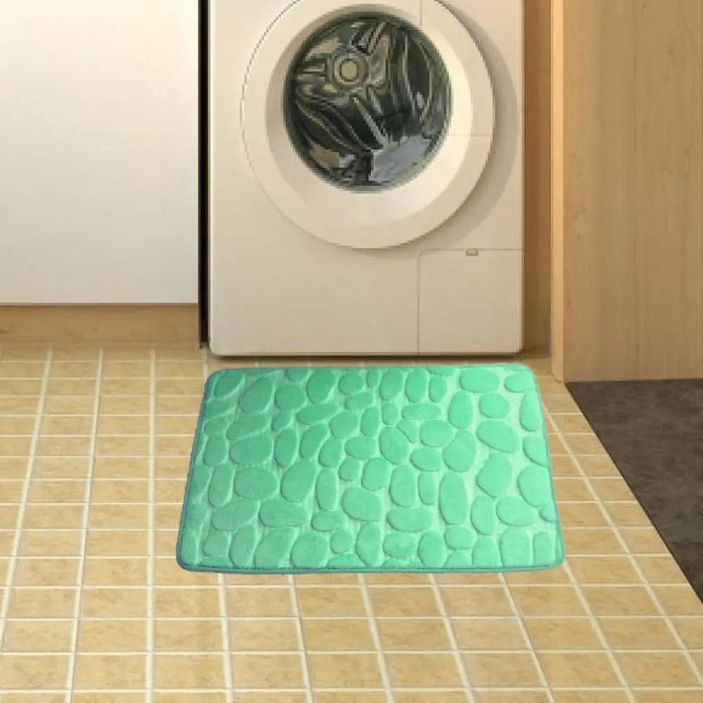 Durable Water Absorption Bath Mat Non-slip Household Cobblestone Embossed Washable Doormat Bathroom