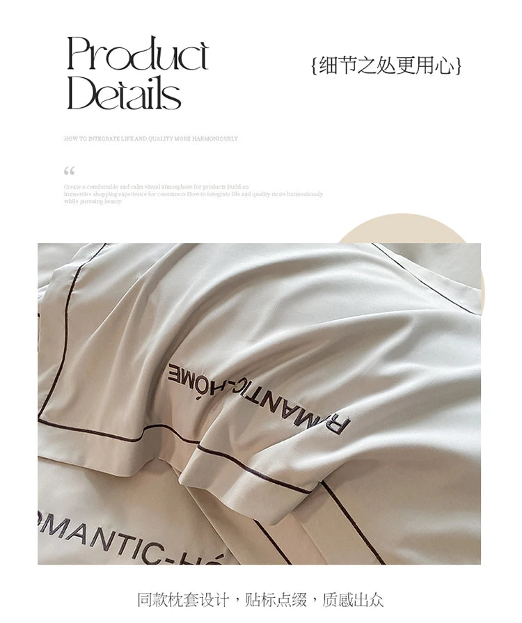 1 Set Cotton Bedding Set with Duvet Cover Bed Sheet Pillowcase Luxury