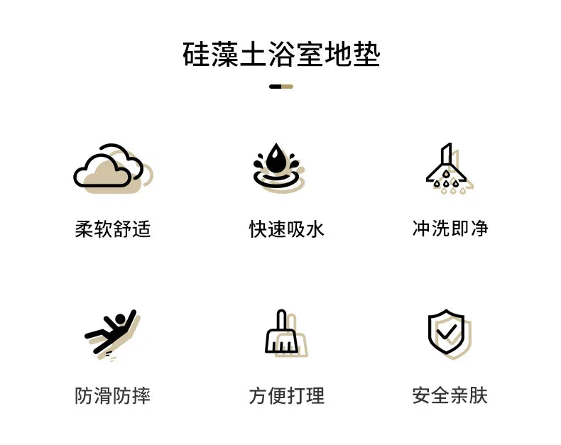 Bathroom Mats Diatomaceous Soft Mats Bathroom Quick Dry Water-absorbing Mats