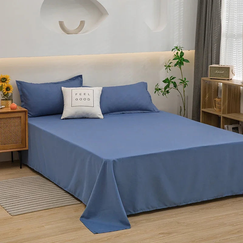 Soft Home Bed Linen Sheets Bed Flat Sheet for Double Bed Plain