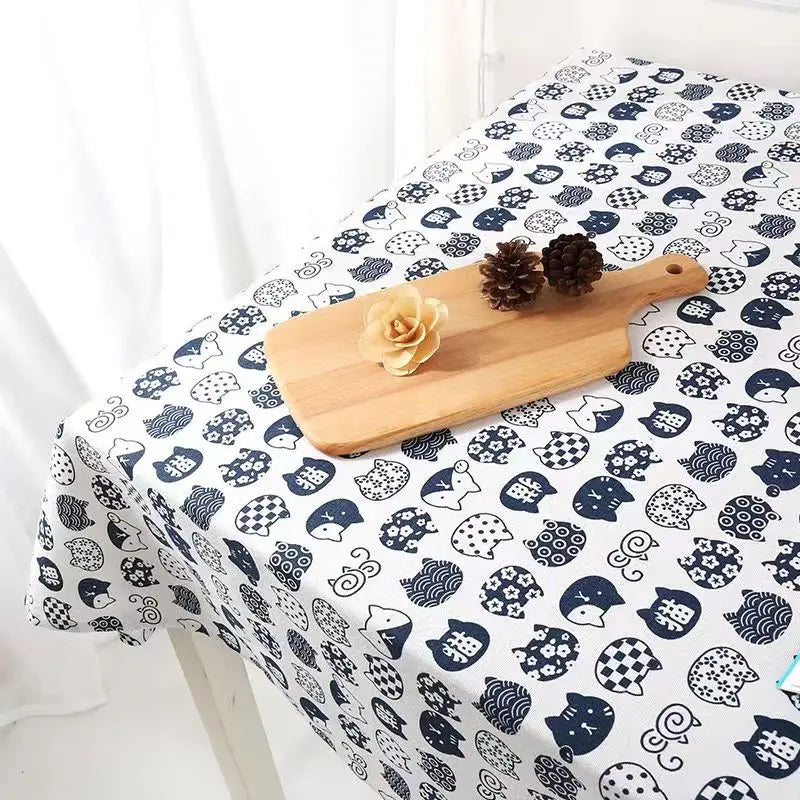 Ins Tablecloth Cotton Linen Art Japanese Small Fresh Living Room Dust Table
