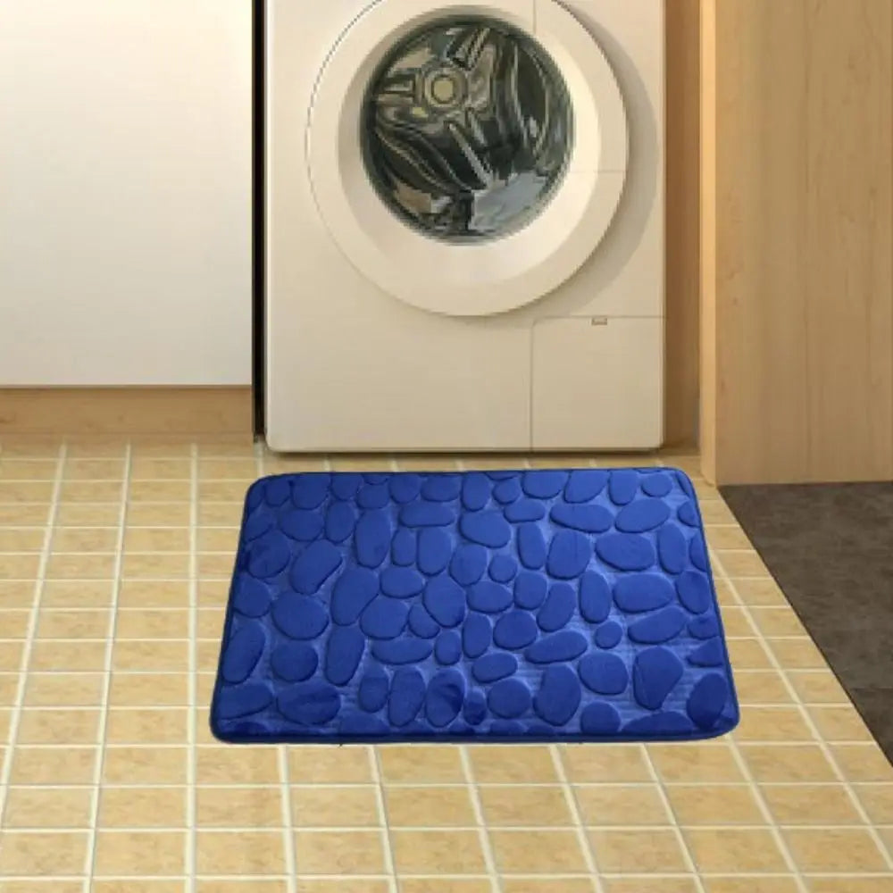Durable Water Absorption Bath Mat Non-slip Household Cobblestone Embossed Washable Doormat Bathroom