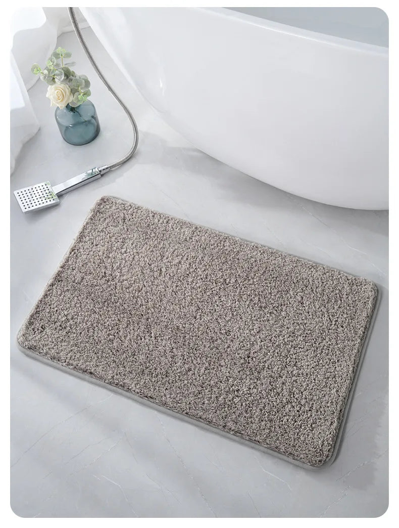 Household Bathroom Foot Mat Thicken Solid Colour Simple Bathroom