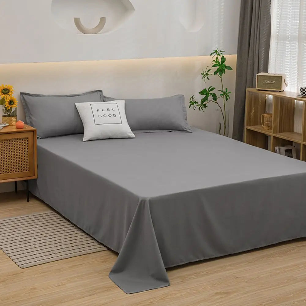 Simple pure color aloe cotton bed sheet single piece home skin-friendly