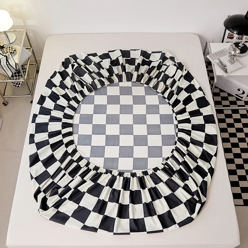 High Quality White Bed Sheet with Elastic Band Single/Queen/King Size