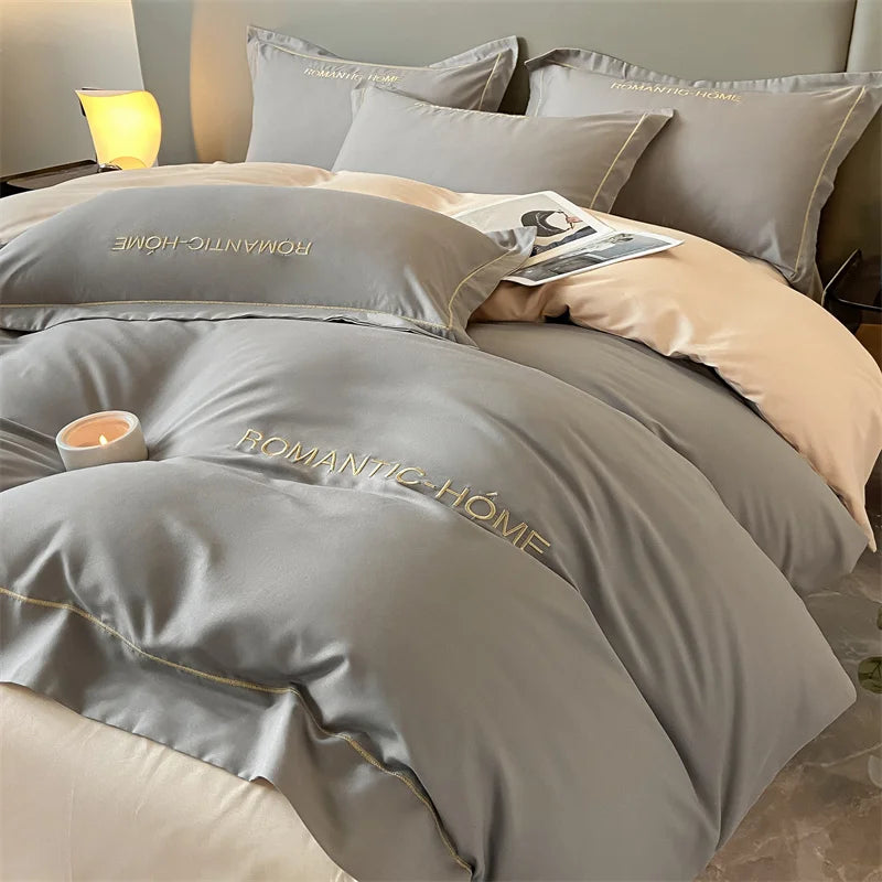 1 Set Cotton Bedding Set with Duvet Cover Bed Sheet Pillowcase Luxury