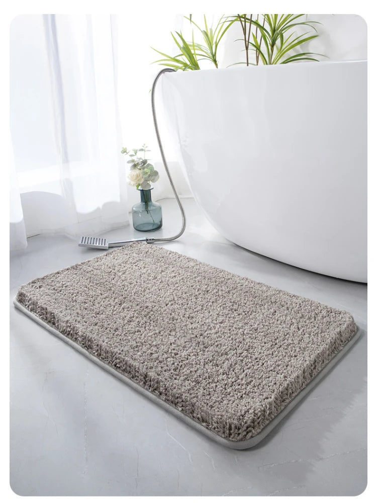 Household Bathroom Foot Mat Thicken Solid Colour Simple Bathroom