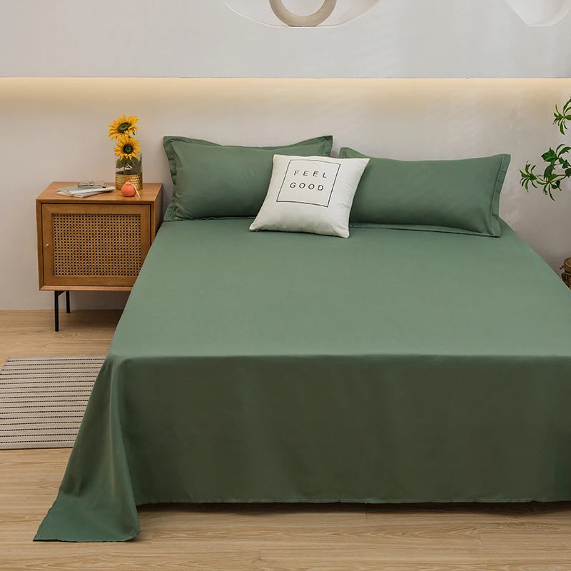 Soft Home Bed Linen Sheets Bed Flat Sheet for Double Bed Plain