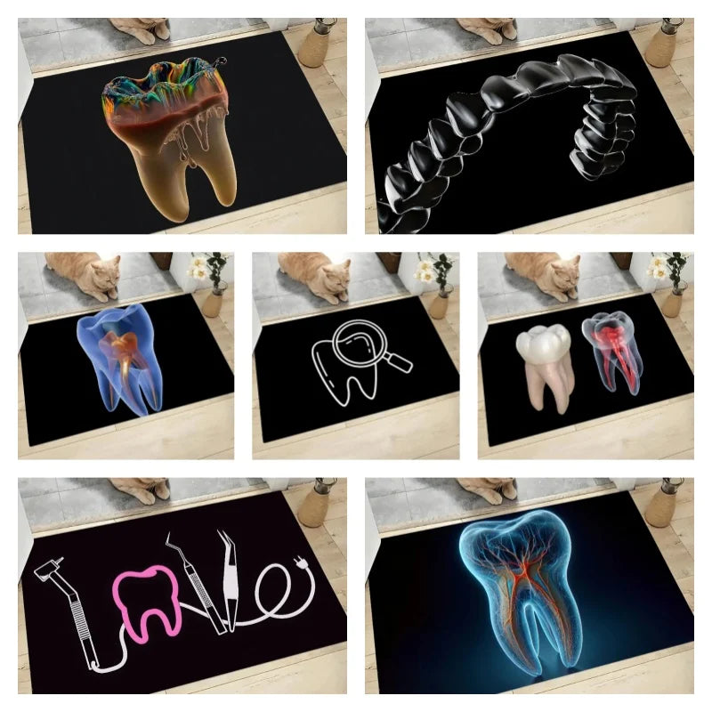 The Dentist Tooth Floor Mat Graphic Printed Flannel Doormats for