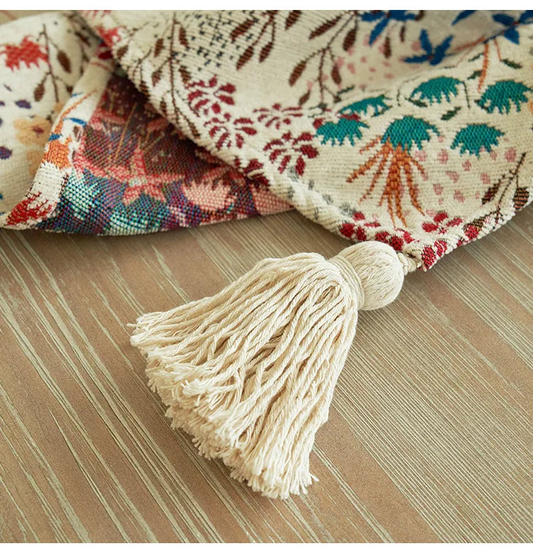 American Striped Table Runner Bohemian Tassel Table Runners Home