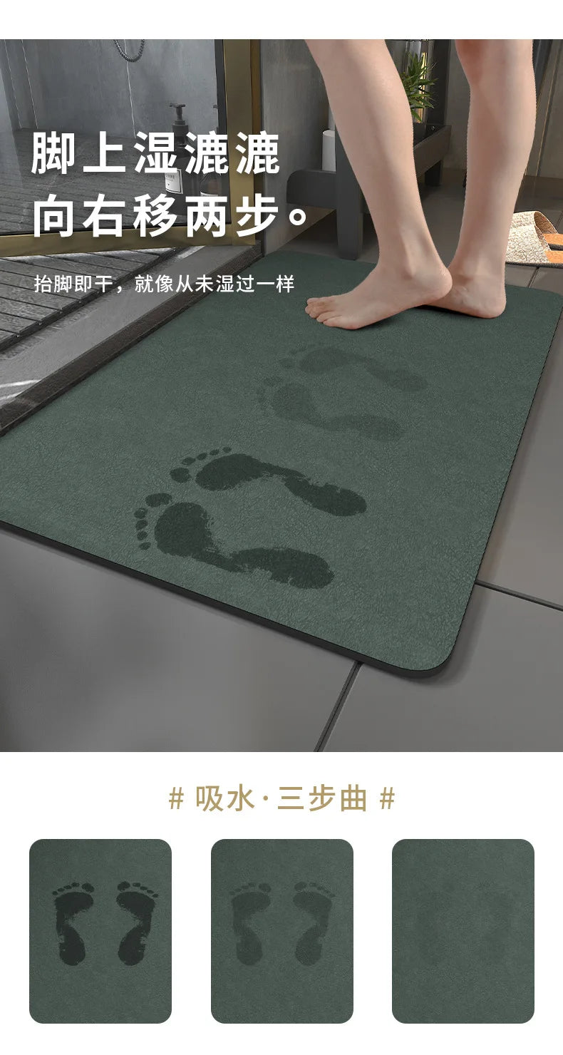Bathroom Mats Diatomaceous Soft Mats Bathroom Quick Dry Water-absorbing Mats