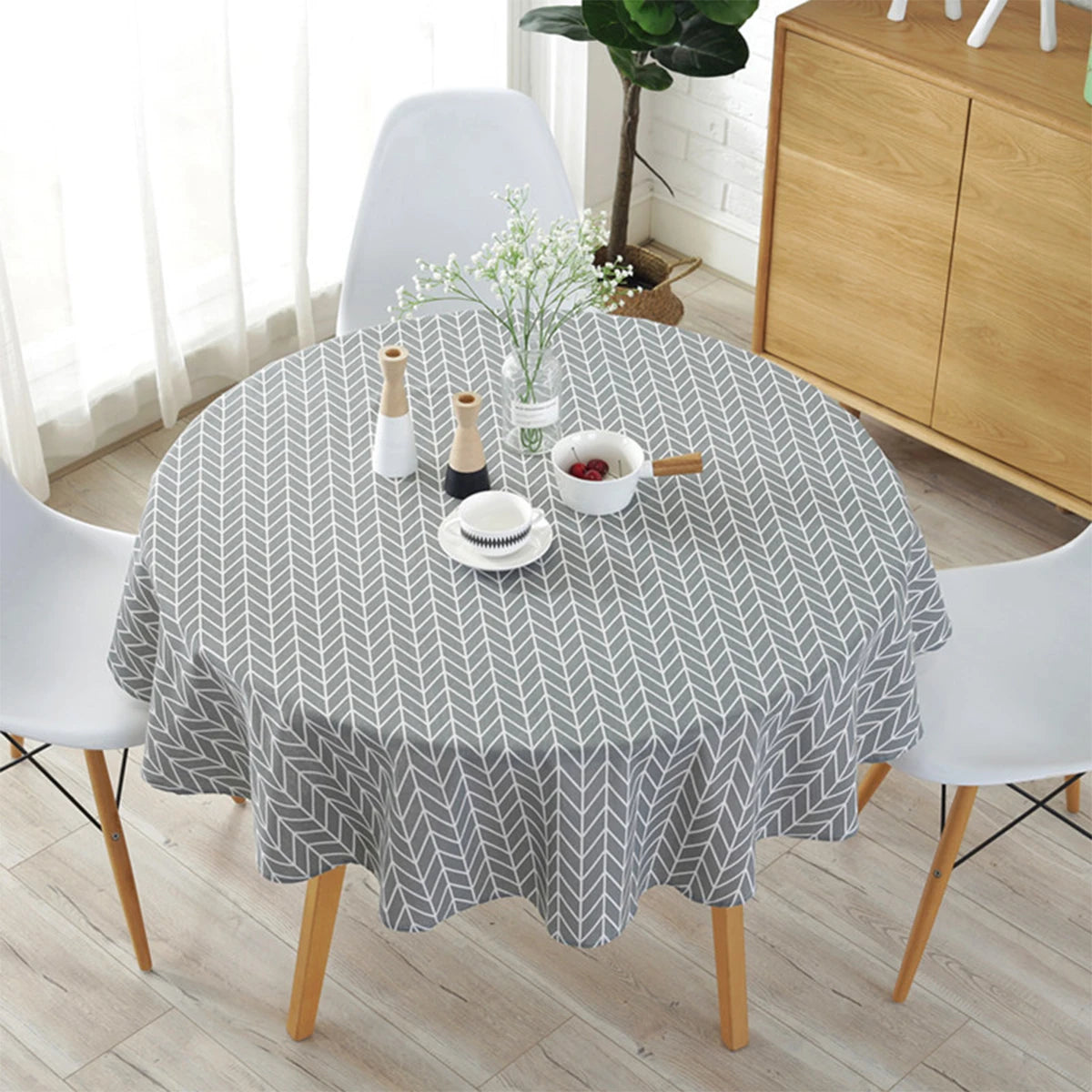 Round Tablecloth Washable Table Cloth Decorative Table Cover for Wedding