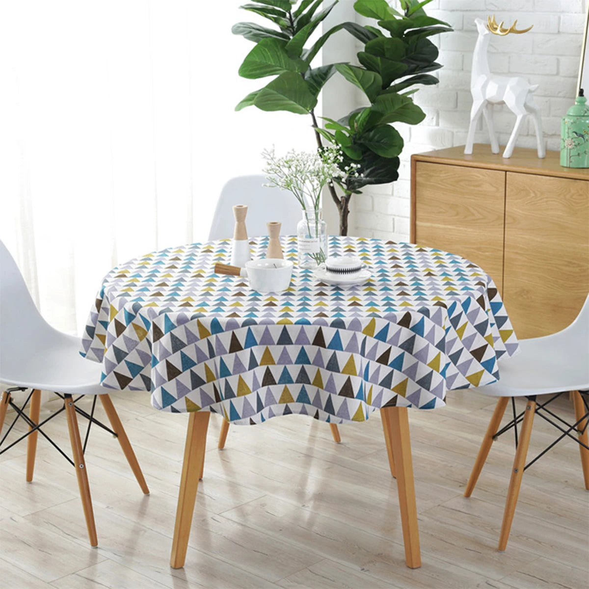 Round Tablecloth Washable Table Cloth Decorative Table Cover for Wedding