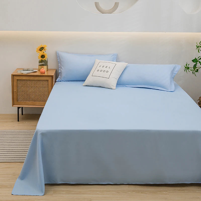 Soft Home Bed Linen Sheets Bed Flat Sheet for Double Bed Plain