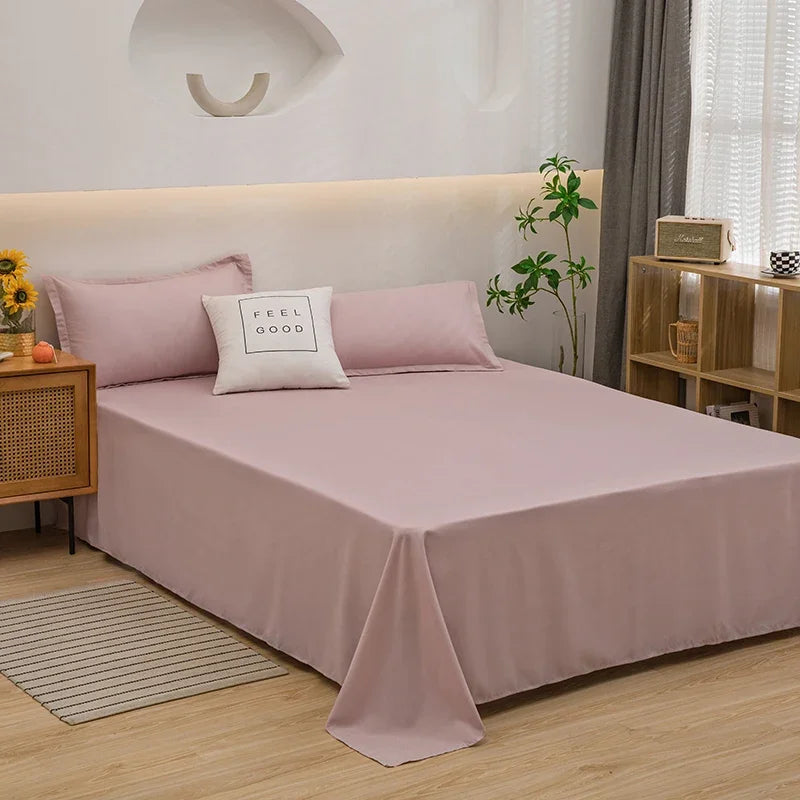 Soft Home Bed Linen Sheets Bed Flat Sheet for Double Bed Plain