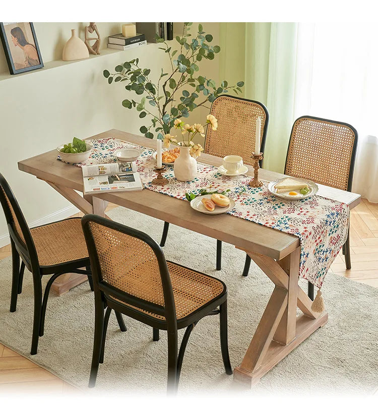 American Striped Table Runner Bohemian Tassel Table Runners Home