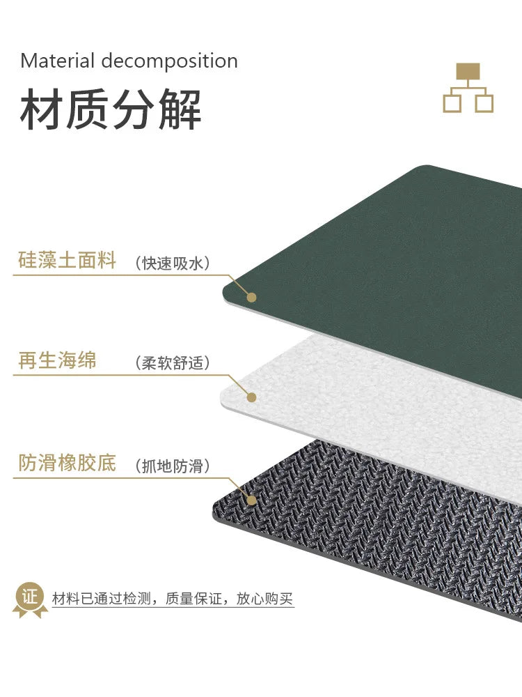 Bathroom Mats Diatomaceous Soft Mats Bathroom Quick Dry Water-absorbing Mats