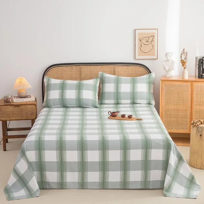 Soft 100% Cotton Coarse Cloth Bed Sheet Thick Sleep Naked Single Double Bedsheet