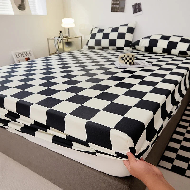 High Quality White Bed Sheet with Elastic Band Single/Queen/King Size