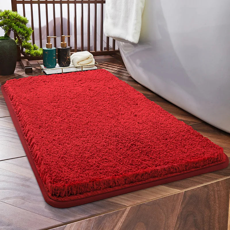 Household Bathroom Foot Mat Thicken Solid Colour Simple Bathroom