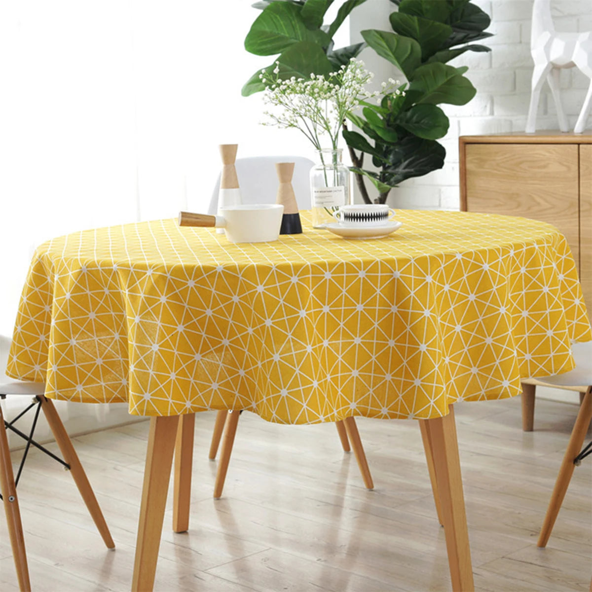 Round Tablecloth Washable Table Cloth Decorative Table Cover for Wedding