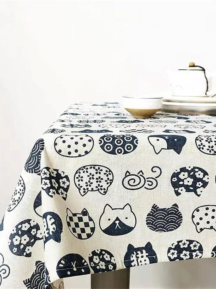 Ins Tablecloth Cotton Linen Art Japanese Small Fresh Living Room Dust Table