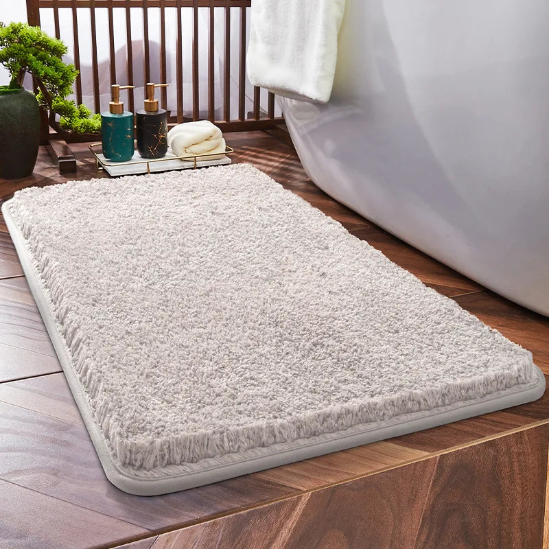Household Bathroom Foot Mat Thicken Solid Colour Simple Bathroom