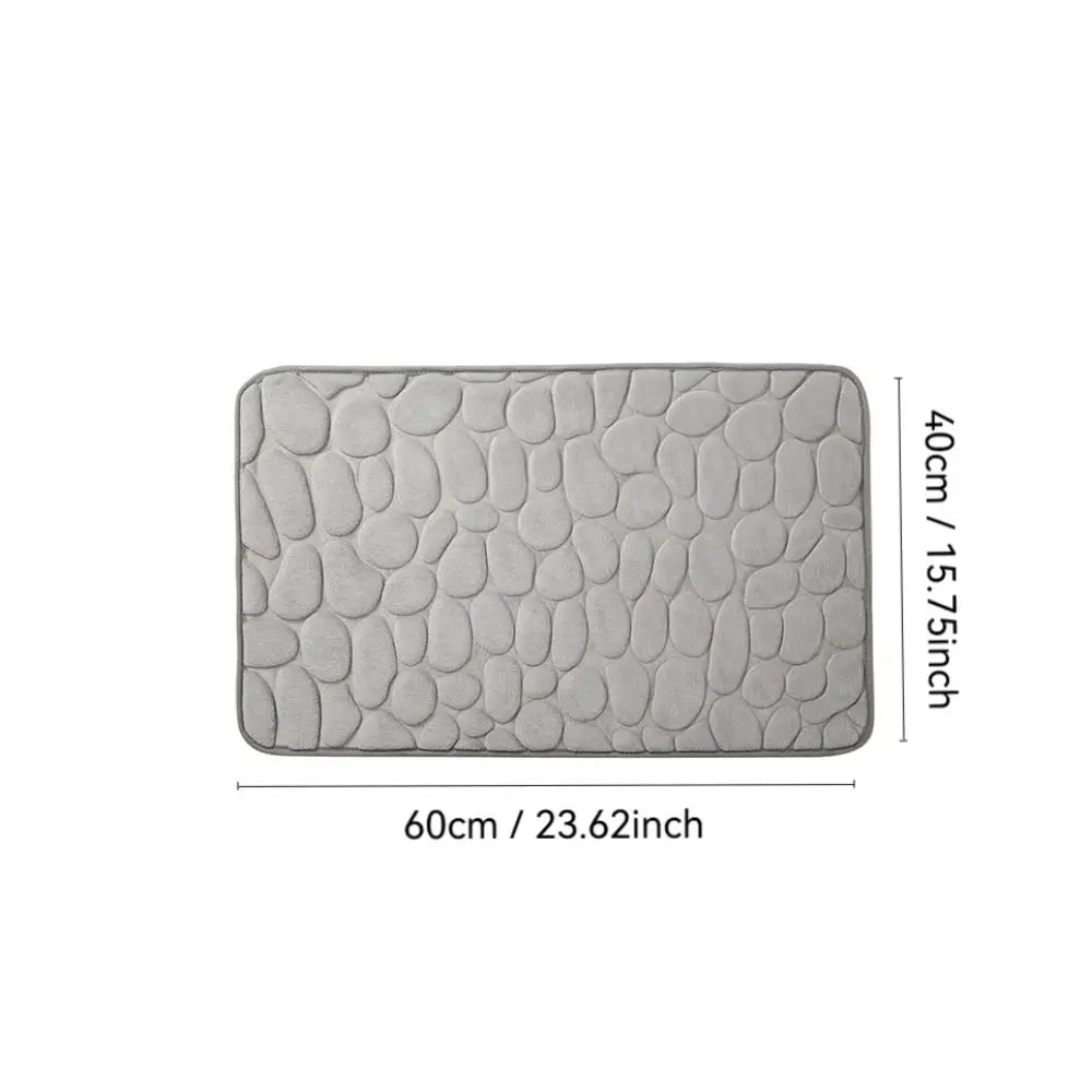 Durable Water Absorption Bath Mat Non-slip Household Cobblestone Embossed Washable Doormat Bathroom