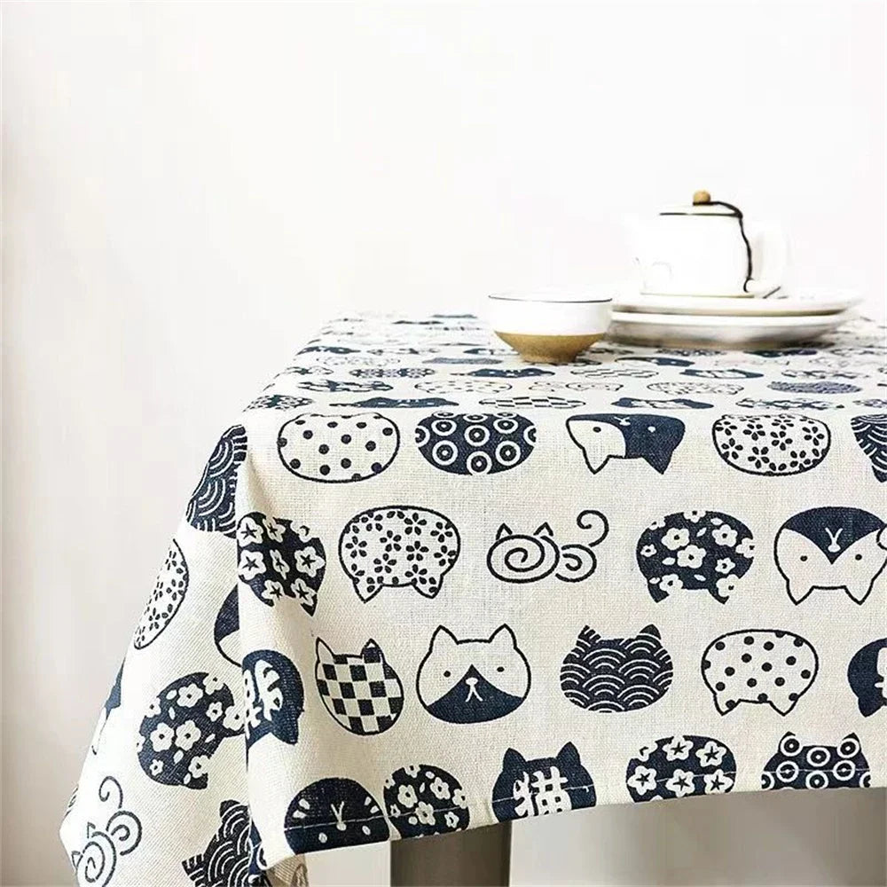 Ins Tablecloth Cotton Linen Art Japanese Small Fresh Living Room Dust Table