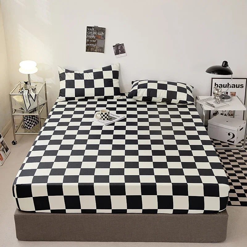 High Quality White Bed Sheet with Elastic Band Single/Queen/King Size