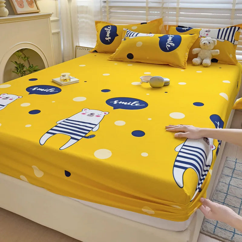 Bed Sheets Cute Animals Fitted Sheet Non Slip 침대패드 Bedspread With Elastic