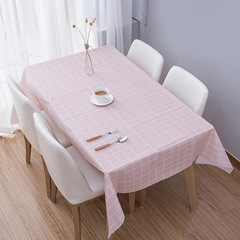 137X90CM PEVA Waterproof Oilproof Tablecloth Table Cloth Plaid Pattern Table Cover For Party Outdoor Picnic Cloth