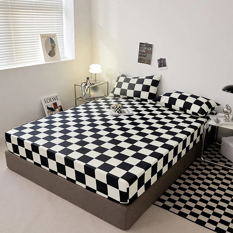 High Quality White Bed Sheet with Elastic Band Single/Queen/King Size