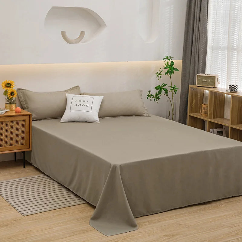 Simple pure color aloe cotton bed sheet single piece home skin-friendly