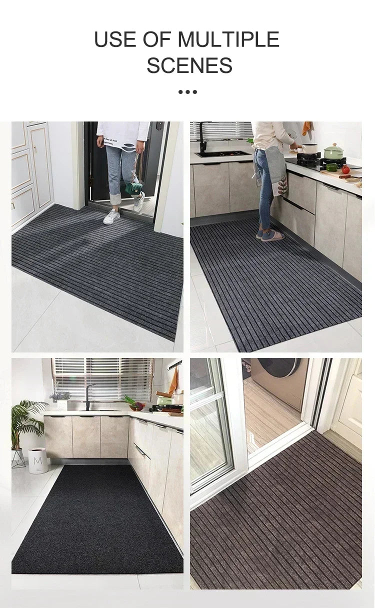 Large Extra Long Thin Door Mat Waterproof Floor Mat with Non Slip Backing