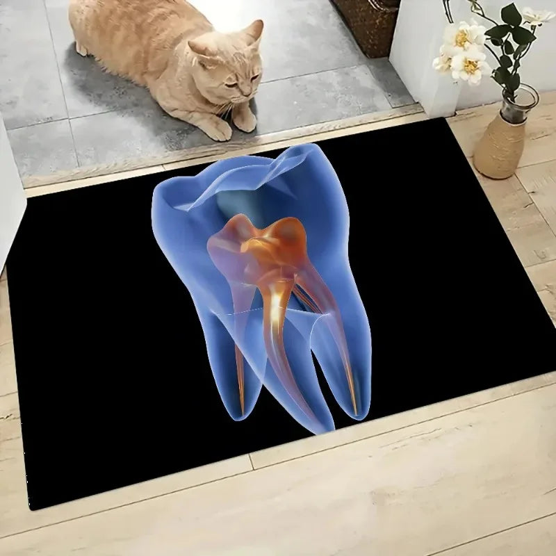 The Dentist Tooth Floor Mat Graphic Printed Flannel Doormats for