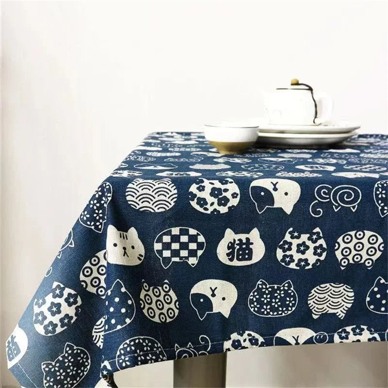 Ins Tablecloth Cotton Linen Art Japanese Small Fresh Living Room Dust Table