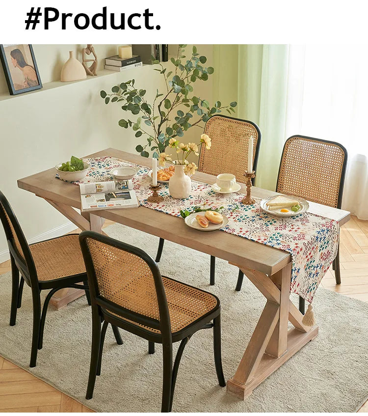 American Striped Table Runner Bohemian Tassel Table Runners Home