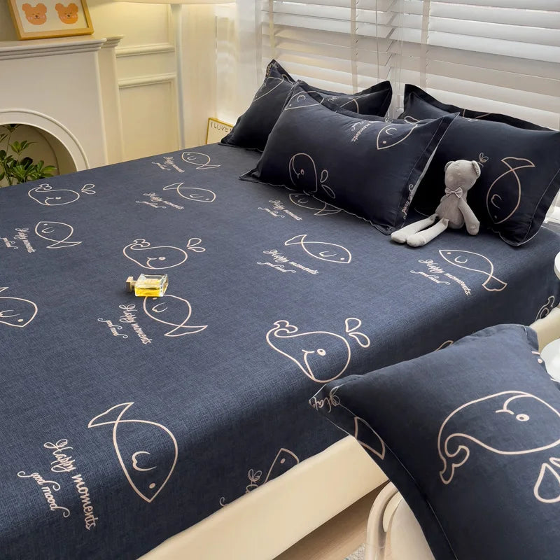 Bed Sheets Cute Animals Fitted Sheet Non Slip 침대패드 Bedspread With Elastic