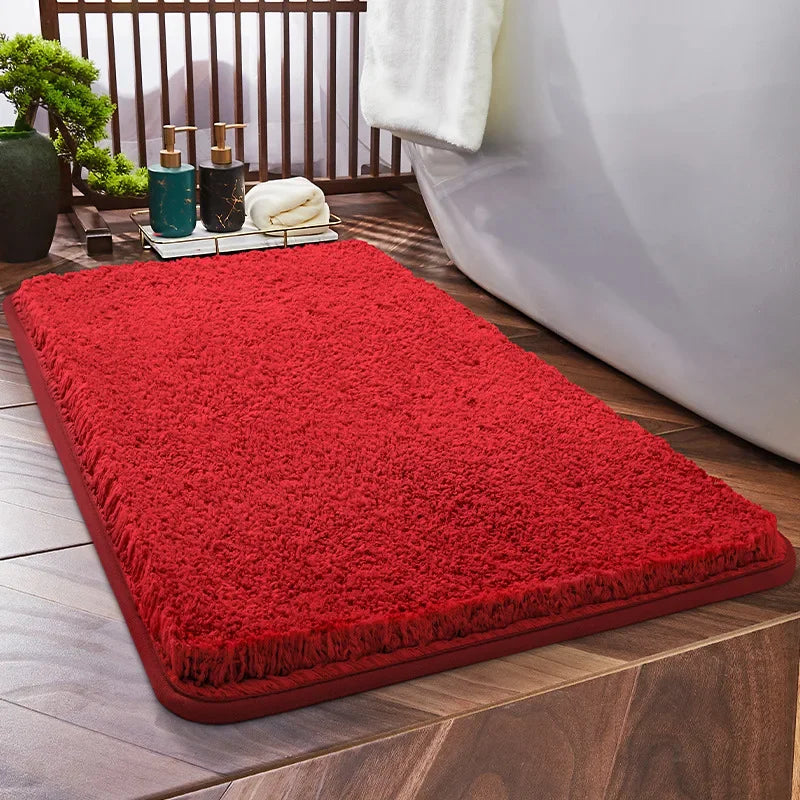 Household Bathroom Foot Mat Thicken Solid Colour Simple Bathroom