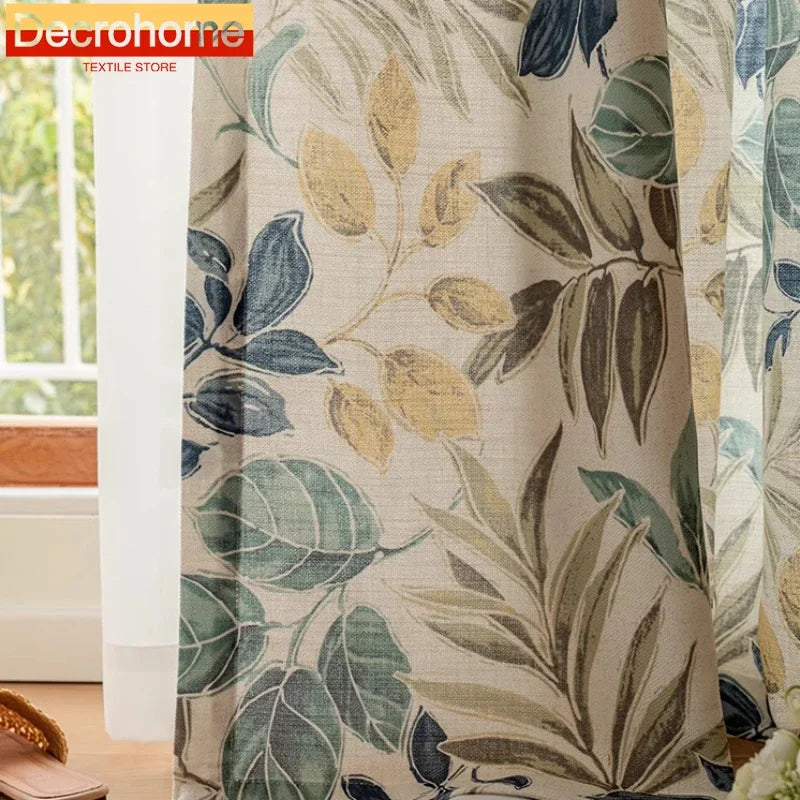 Curtains for Living Dining Room Bedroom  Autumn Maple Leaves American