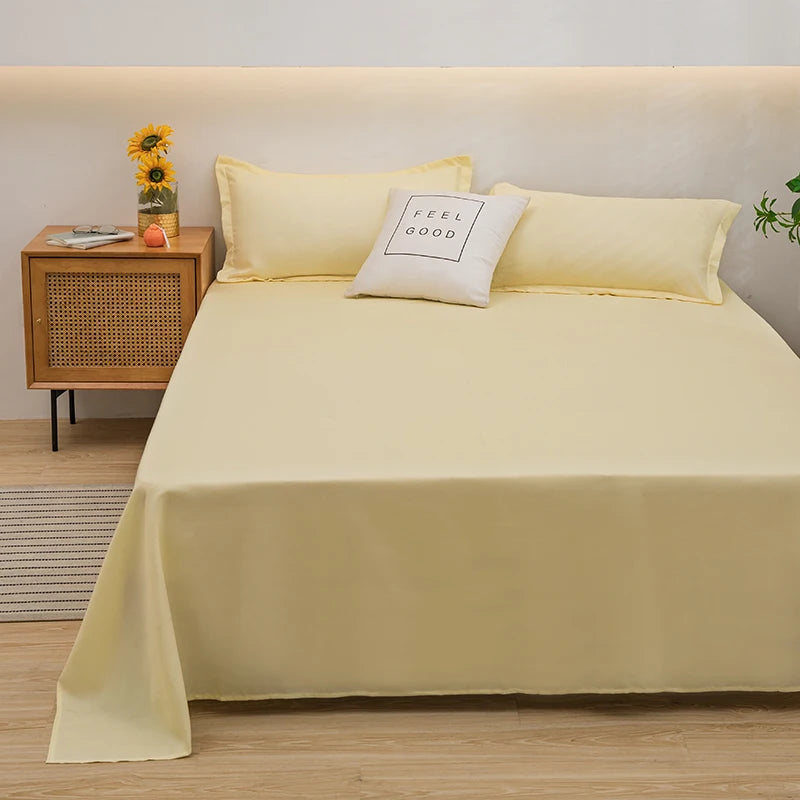 Soft Home Bed Linen Sheets Bed Flat Sheet for Double Bed Plain