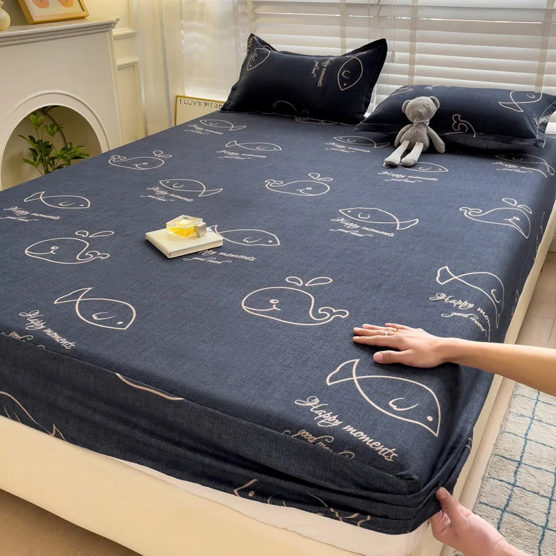 Bed Sheets Cute Animals Fitted Sheet Non Slip 침대패드 Bedspread With Elastic