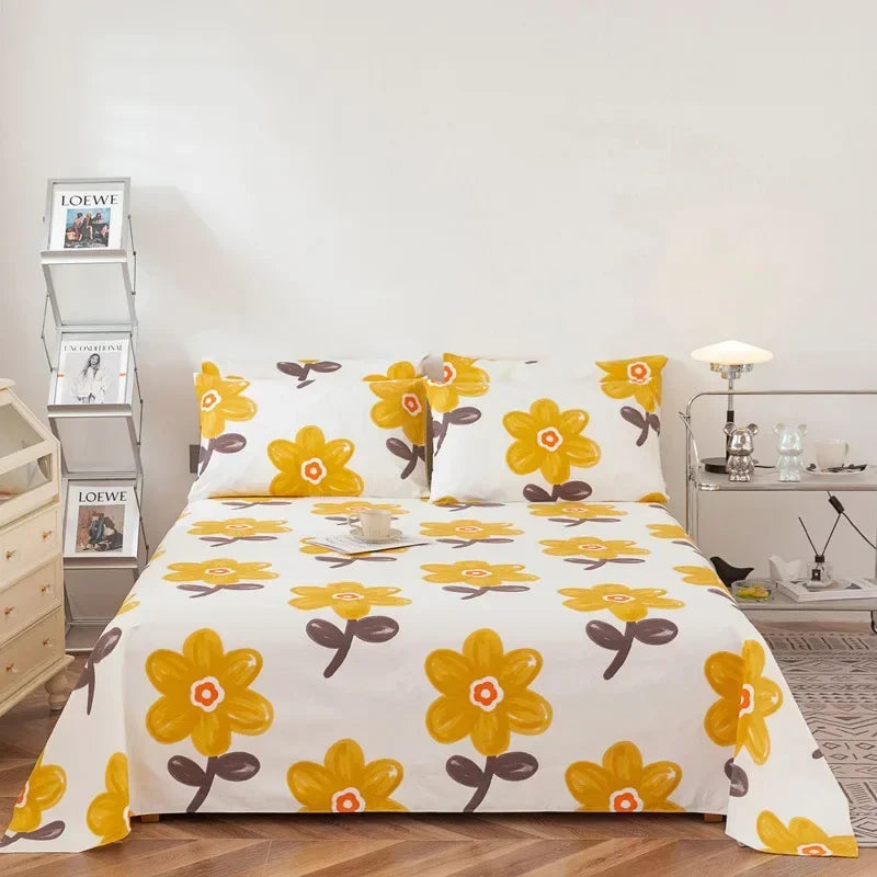 Soft 100% Cotton Coarse Cloth Bed Sheet Thick Sleep Naked Single Double Bedsheet