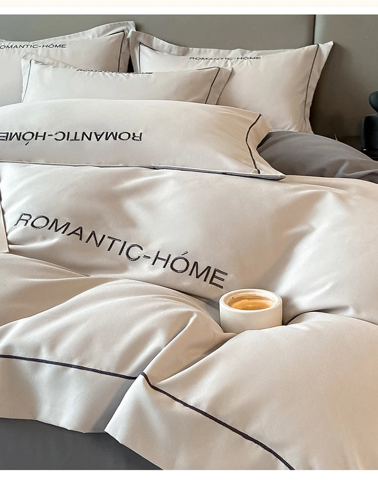 1 Set Cotton Bedding Set with Duvet Cover Bed Sheet Pillowcase Luxury