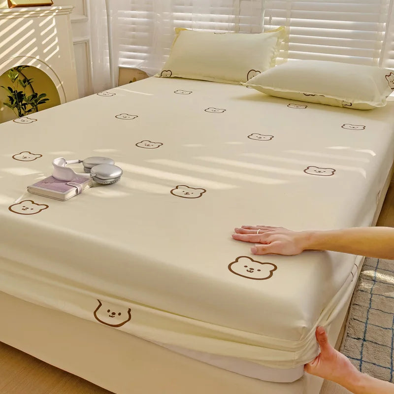Bed Sheets Cute Animals Fitted Sheet Non Slip 침대패드 Bedspread With Elastic