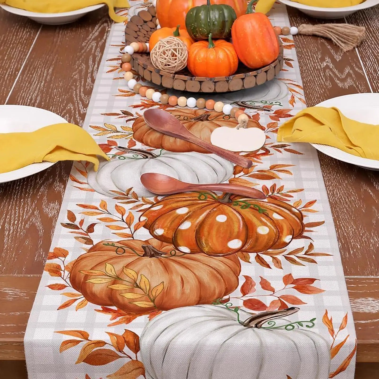 Table Runner  1PC Autumn Thanksgiving Table Runner Pumpkins