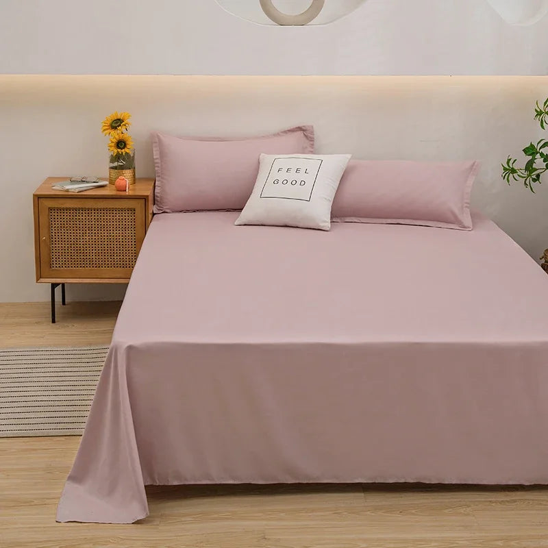 Soft Home Bed Linen Sheets Bed Flat Sheet for Double Bed Plain