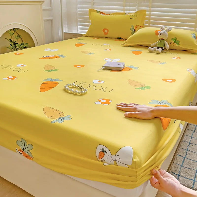 Bed Sheets Cute Animals Fitted Sheet Non Slip 침대패드 Bedspread With Elastic